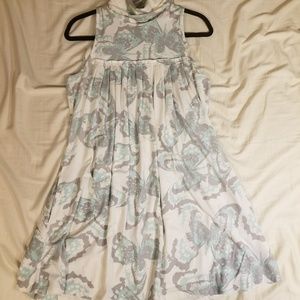 Kersh sleeveless white, grey, teal dress w/pockets